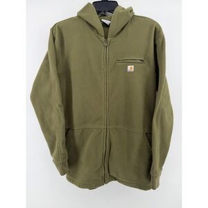 Carhartt Boys Olive Green Full Zip Fleece Hoodie Jacket Size L 14/16‎
